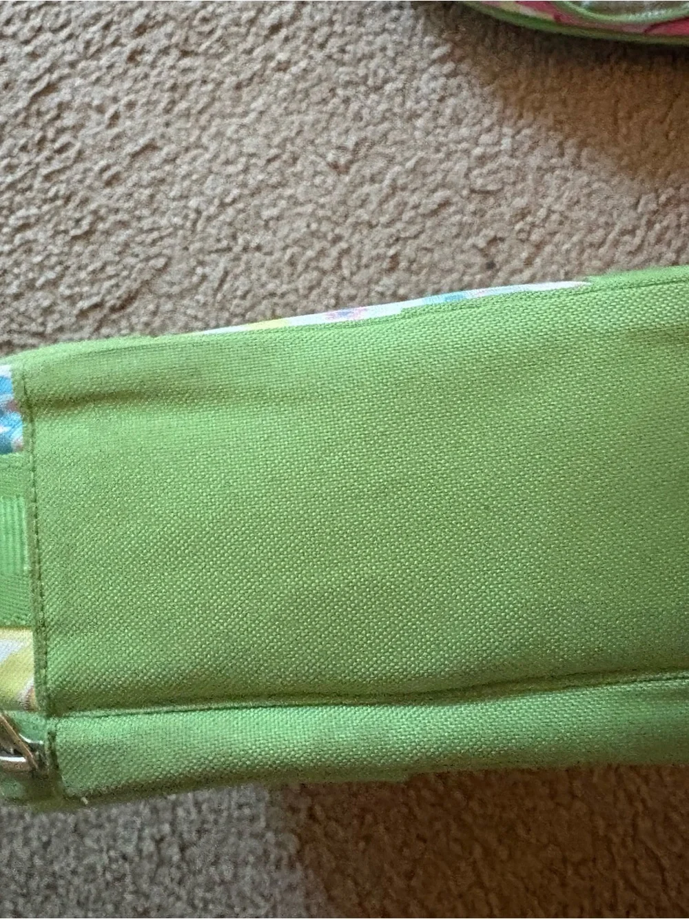 Pottery Barn Kids Pink Floral Backpack with Green Trim and Matching Lunch Bag